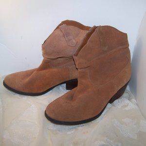 White Mountain Leather Booties Boots Slammin Brown Suede 9 1/2  White Mountain